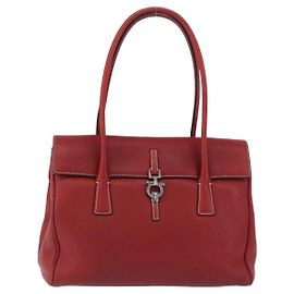 Salvatore Ferragamo Gancini Top Handle Leather