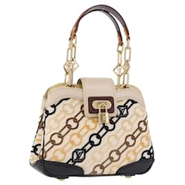 LOUIS VUITTON Monogram Charm Mini Linda Hand Bag Ivory LV Auth 196930M