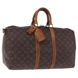 LOUIS VUITTON Monogram Keepall Bandouliere 45 Boston Bag M41418 LV Auth 195177