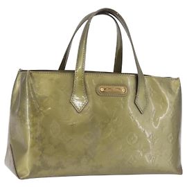 Bolsa LOUIS VUITTON Monogram Vernis Wilshire PM Gris Art Deco M91627 Auth 197033