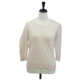 CHANEL CC 3/4-Ärmel Top Baumwolle Rosa CC Auth am12359V - Chanel