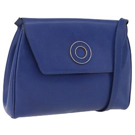 Céline Borsa a tracolla CELINE Circle in pelle blu con dettagli dorati Auth BA14777