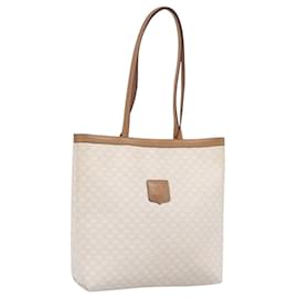 Céline Bolsa Tote CELINE Macadam PVC Couro Branco Bege Auth 198626