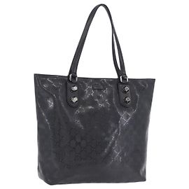 Borsa Tote GUCCI GG Implementation PVC Nero Argento 229848 Auth ka5714A