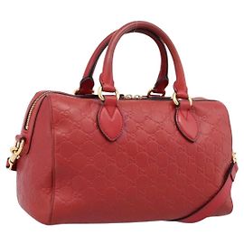 Borsa GUCCI GuccissimaGG in pelle 2way rossa tono oro 453573 Auth 198638