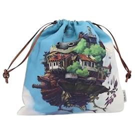 LOEWE Studio Ghibli Howl's Moving Castle Pouch Nylon Blue Auth 167496M