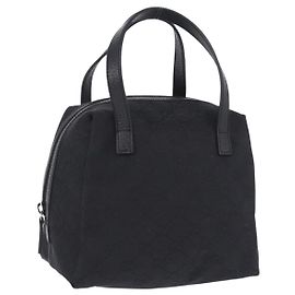 Borsa a Mano GUCCI GG Canvas Nera 124542 Auth am12422V