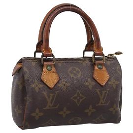 LOUIS VUITTON Monogram Mini Speedy Hand Bag M41534 LV Auth 197545