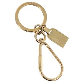 LOUIS VUITTON Porte Cles Mini Travel Key Holder metal Gold M65996 Auth BA15244V