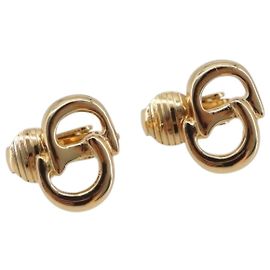 Orecchini Christian Dior metallo Gold Auth 188684