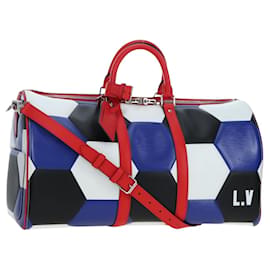 LOUIS VUITTON Epi FIFA Collaboration Keepall Bandouliere 50 Blue Auth 195540SM