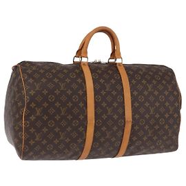 LOUIS VUITTON Monogram Keepall 55 Boston Bag M41424 LV Auth 194931V