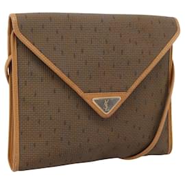 Borsa a tracolla CELINE Canvas Brown Beige Auth 198630 - Céline