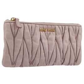 Pouch Miu Miu in pelle rosa oro Auth 196689A
