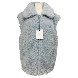 Colete Reversível Moncler Archard em Pele Sintética e Nylon Azul Claro