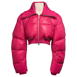 Chaqueta acolchada Jacquemus Pink La Montagne La Doudoune en cuero Pralù