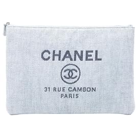 Bolso de mano Chanel Large Canvas Deauville O Case Azul