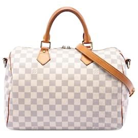Borsa Louis Vuitton Damier Azur Speedy Bandouliere 30 Bianca