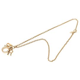 Collana con pendente logo strass Dior placcata oro