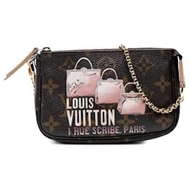 Louis Vuitton Monogram Affiche Mini Pochette Accessoires Handtasche Braun