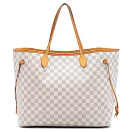Borsa Tote Louis Vuitton Neverfull GM Damier Azur Bianca