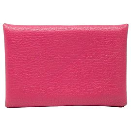 Tarjetero Hermès Calvi en Chevre Mysore Rosa