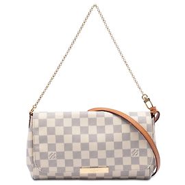 Borsa Louis Vuitton Damier Azur Favorite MM bianca