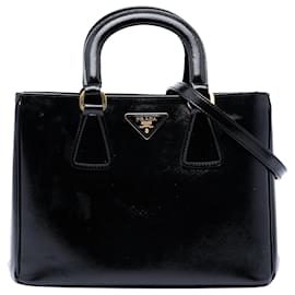 Borsa a mano Prada Saffiano Vernice nera con manico superiore