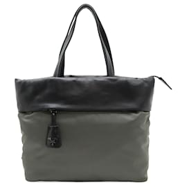 Borsa reversibile Prada in Tessuto e Nappa Grigia