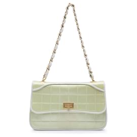Borsa a tracolla Chanel Chocolate Bar Satin Reissue 2.55 Single Flap Verde