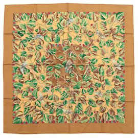 Foulard di seta Hermès L Arbre de Soie 90 Marrone