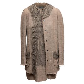 Dolce & Gabbana Bouclé & Spitze Jacke & Kleid Set Taupe Größe IT 40