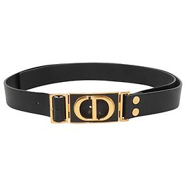 Christian Dior Ledergürtel mit Logo in Schwarz