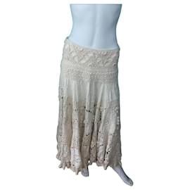Falda larga de crochet beige Kenzo