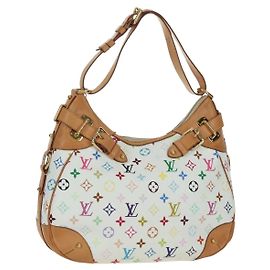LOUIS VUITTON Monogram Multicolor Greta Hand Bag White M40195 LV