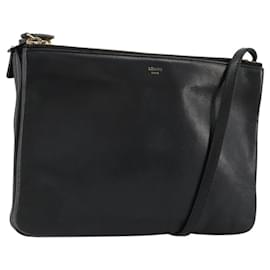 Céline CELINE Trio Shoulder Bag Leather Black Gold