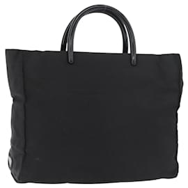 PRADA Hand Bag Nylon Black Silver