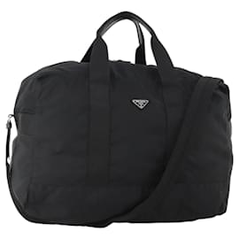 PRADA Boston Bag Nylon 2way Black Silver - Prada