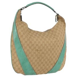GUCCI GG Canvas Shoulder Bag Beige 124358