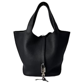 Hermès Borsa Hermes Picotin Lock MM in Noir Black