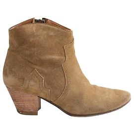 Botas Isabel Marant Etoile de ante color caqui talla 36