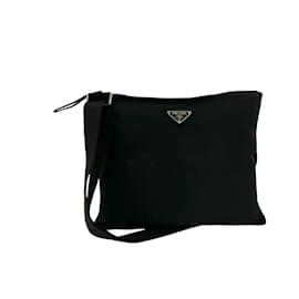 Borsa a tracolla in nylon con logo triangolare Prada