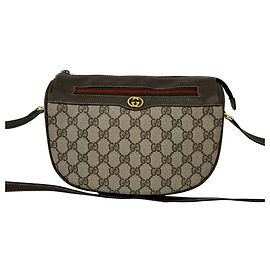 Borsa a tracolla/Pochette in pelle Gucci Vintage Old Gucci Sherry Line GG Logo