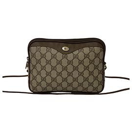 Borsa a tracolla in pelle Gucci Vintage con motivo GG e dettagli logo