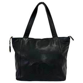 Borsa Tote Chanel Vintage Coco Mark in pelle caviar