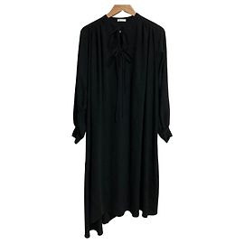 Autre Marque Vestido longo THE IRON BOW-FRONT ASYMMETRY em triacetato de manga comprida