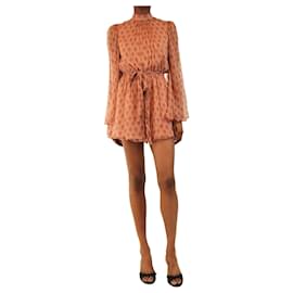 Playsuit de seda estampado floral rosa palo - size S - Zimmermann