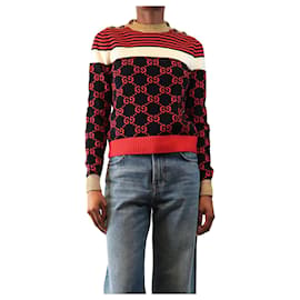 GG Monogram-Pullover mit bunten Streifen - size XS - Gucci