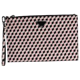 Prada Bolso pouch geométrico rosa