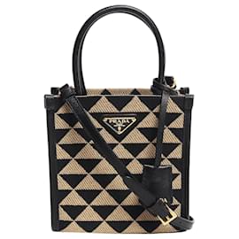 Mini shopper Symbole nera e beige - Prada